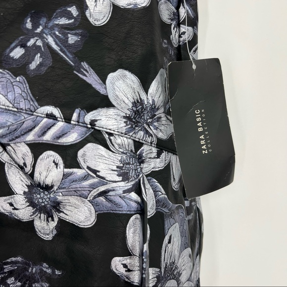 NEW Zara Metallic Floral Skirt Small - Picture 2 of 10